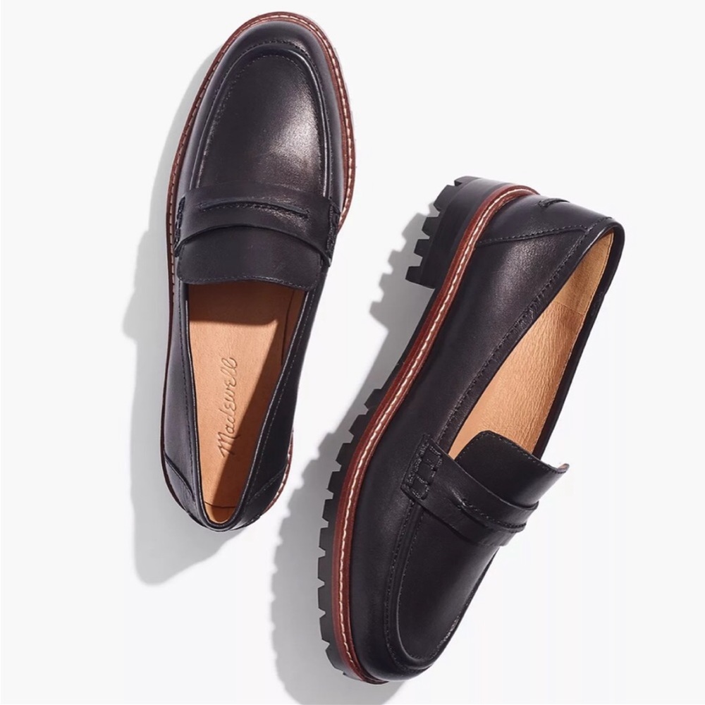 MADEWELL CORRINE BLK LEATHER LOAFER Size 9